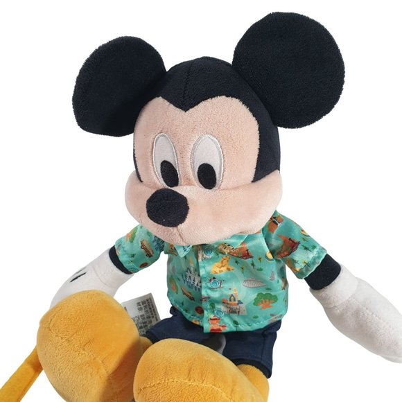 Mickey Mouse Disney Plush Toy Hawaiian Shirt Disneyland Resort Souvenir Banner - Picture 5 of 5